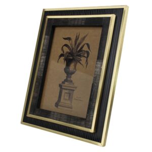 Chiseled Black Horn and Brass 5x7 Frame by HomArt