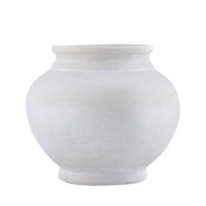 Natural White Paper Mache Vase 9.45"d by BIDKhome