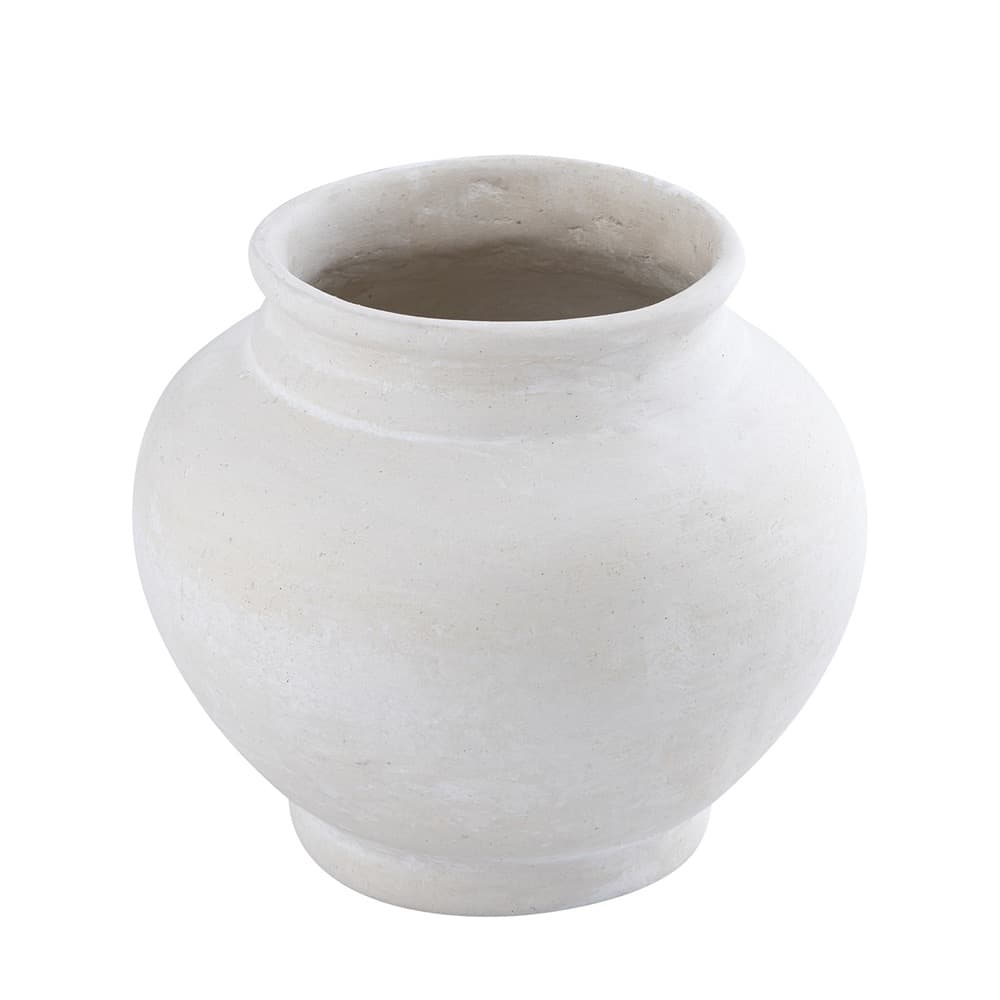 Natural White Paper Mache Vase 9.45"d by BIDKhome - Image 2