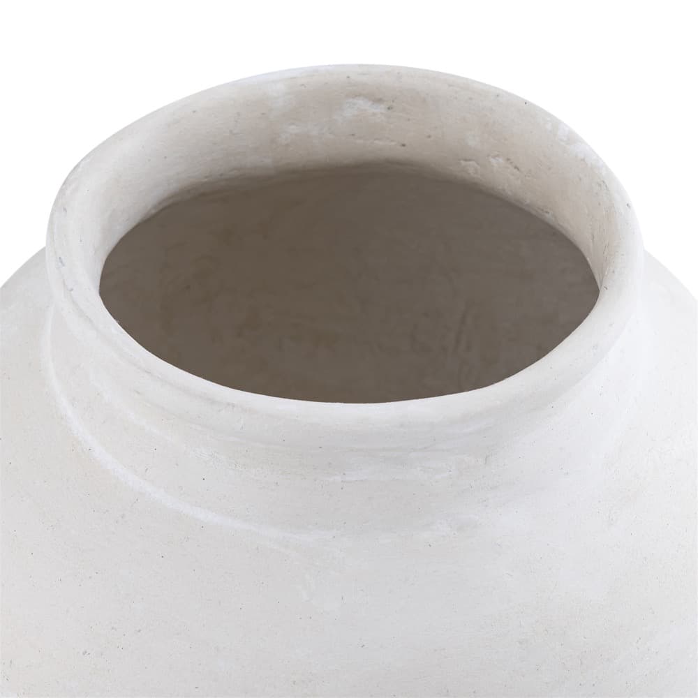 Natural White Paper Mache Vase 9.45"d by BIDKhome - Image 3