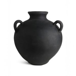 Black Terracotta Vase in 2 Sizes by BIDKhome