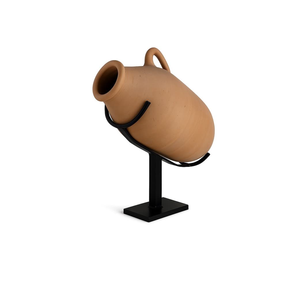 Tan Terracotta Vases with Stands in 2 Sizes by BIDKhome - Image 2