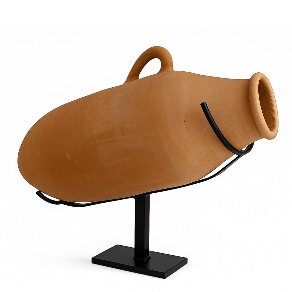 Tan Terracotta Vases with Stands in 2 Sizes by BIDKhome - Image 12