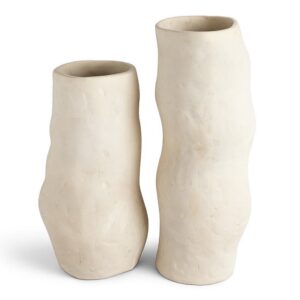 Off-White Paper Mache Vase in 2 Sizes by BIDKhome
