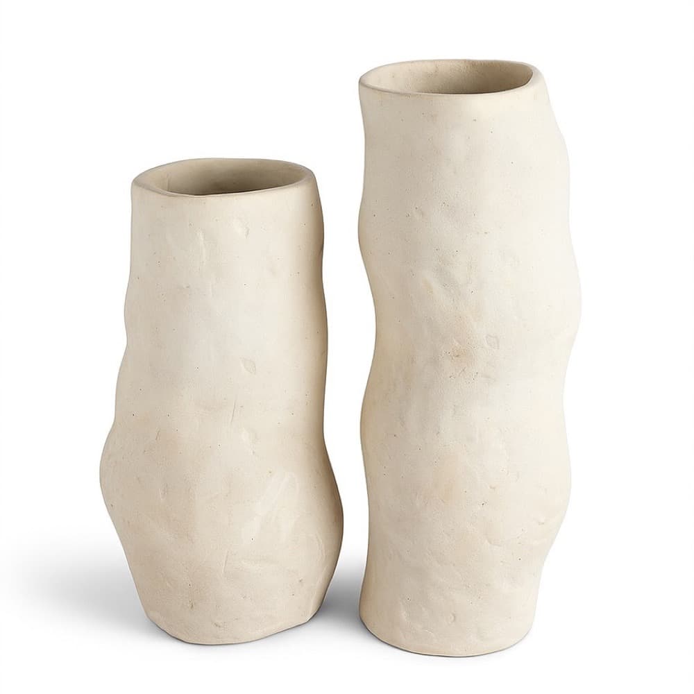 Off-White Paper Mache Vase in 2 Sizes by BIDKhome - Image 16