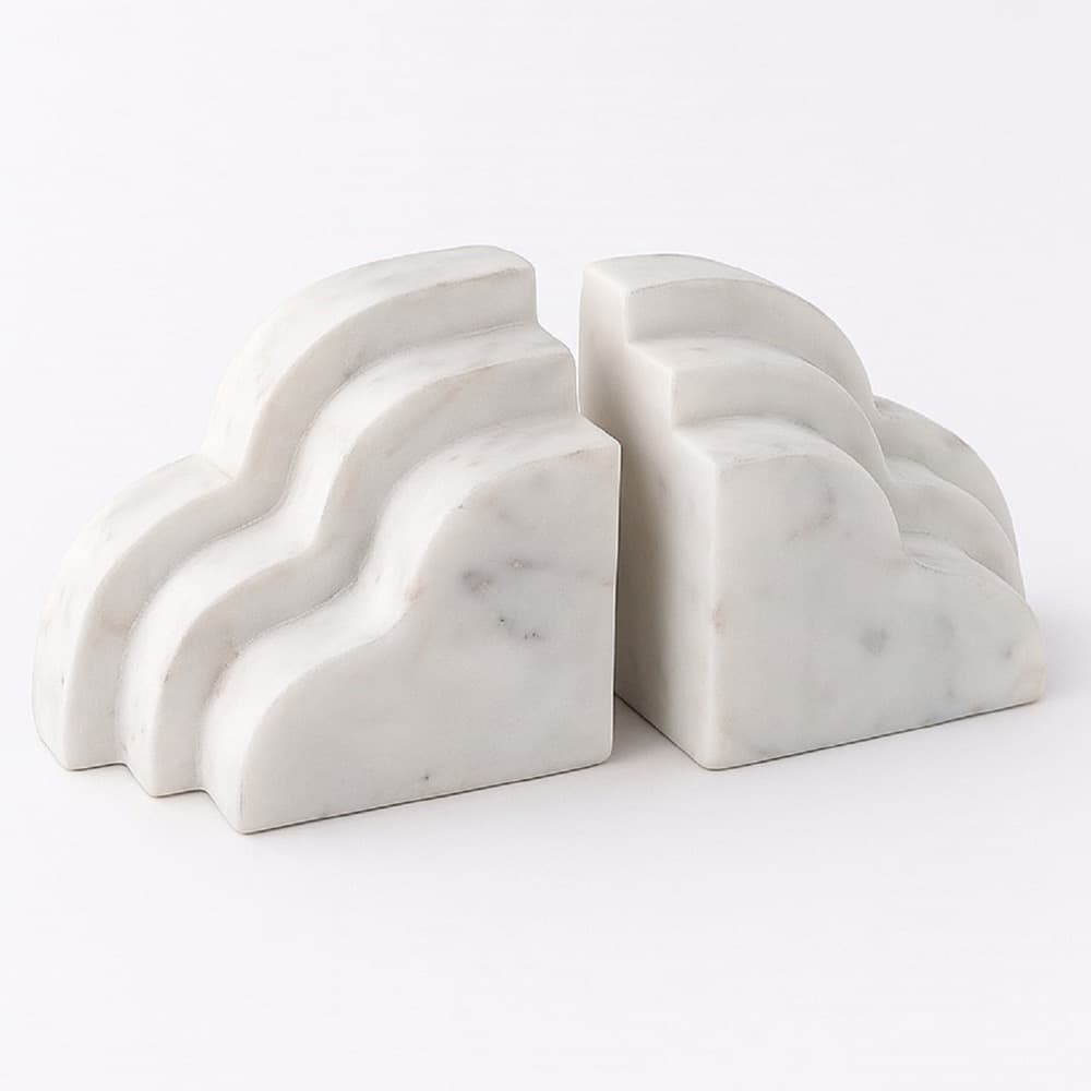 White Marble Bookend by BIDKhome
