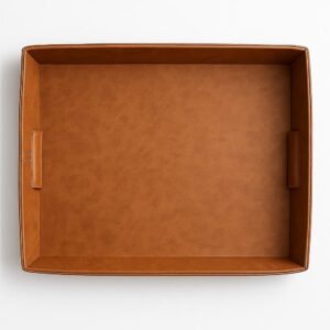 Chestnut Leather  Brown Tray by BIDKhome