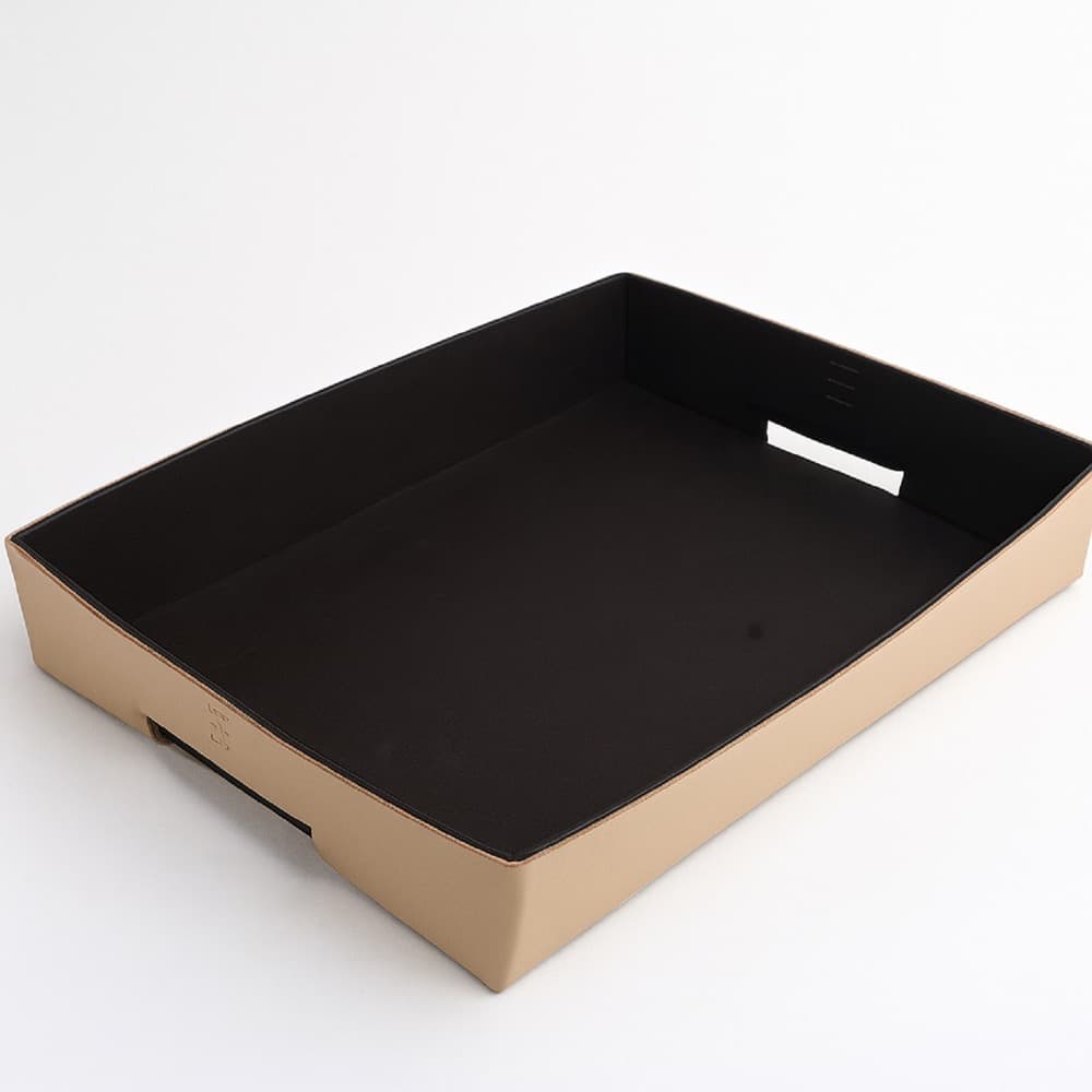 Napa Leather Brown Tray by BIDKhome - Image 2