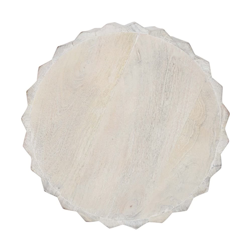 White Sand Tall Mango Wood Round Side Table by BIDKhome - Image 7