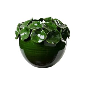 Green Cachepot with Petals by Abigails