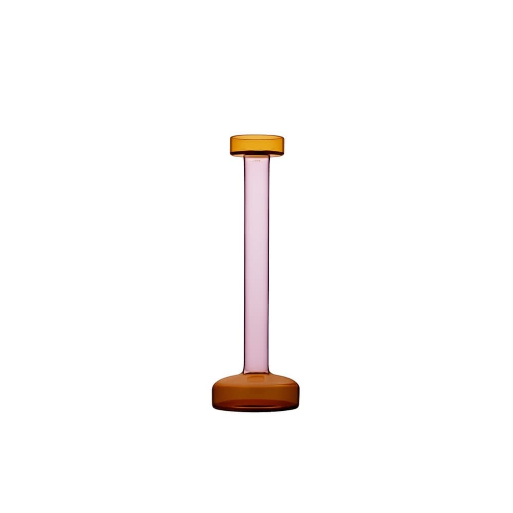 Amber & Pink Glass Candle Holder in 3 Sizes by BIDKhome - Image 6