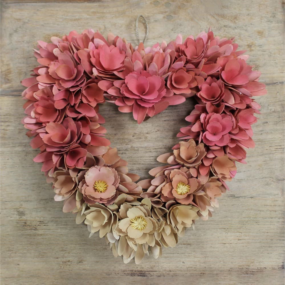 Wood Shaving Heart Wreath by HomArt - Image 3