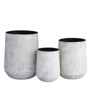 Antique Gray Iron Vases Set of 3 by BIDKhome