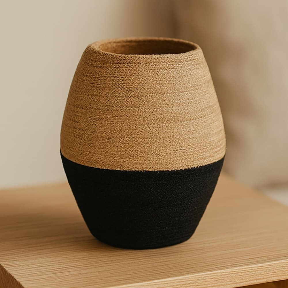 Black & Natural Bamboo Vases in 2 Sizes by BIDKhome - Image 3