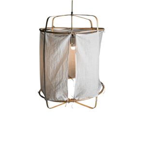 Pendant Light with Natural Bamboo Frame in 2 Sizes by BIDKhome