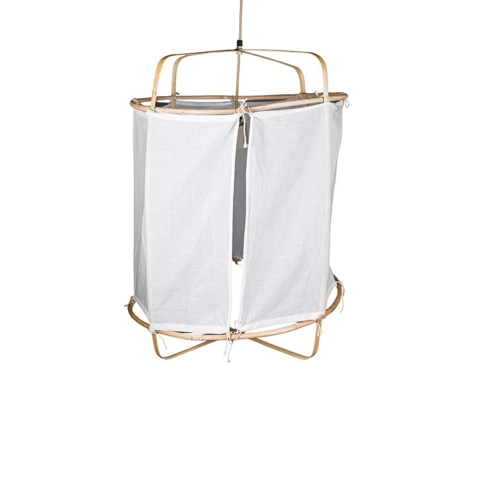 Pendant Light with Natural Bamboo Frame in 2 Sizes by BIDKhome - Image 6