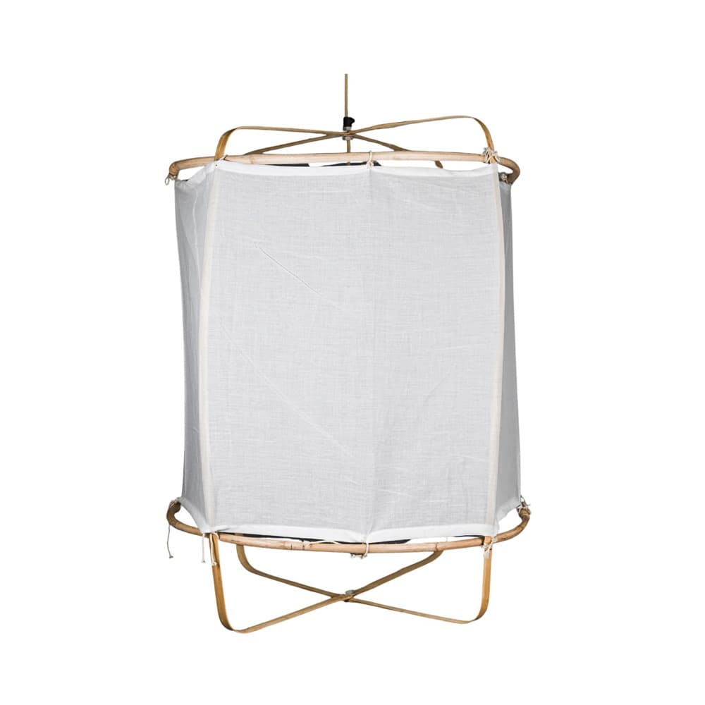 Pendant Light with Natural Bamboo Frame in 2 Sizes by BIDKhome - Image 13