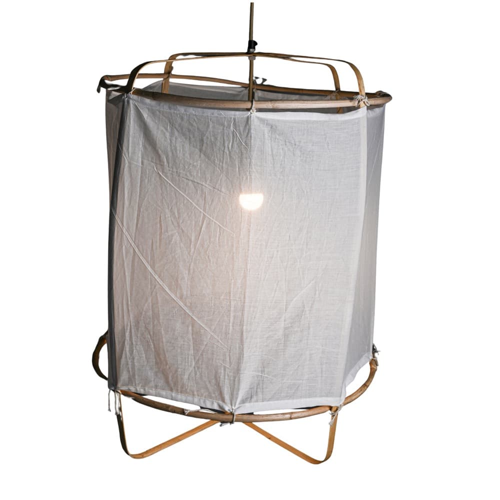 Pendant Light with Natural Bamboo Frame in 2 Sizes by BIDKhome - Image 18