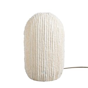 Striped White Cotton Table Lamp in 2 Sizes by BIDKhome