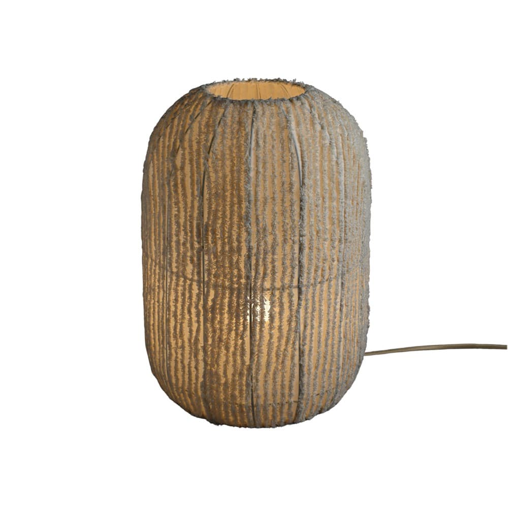 Striped White Cotton Table Lamp in 2 Sizes by BIDKhome - Image 4