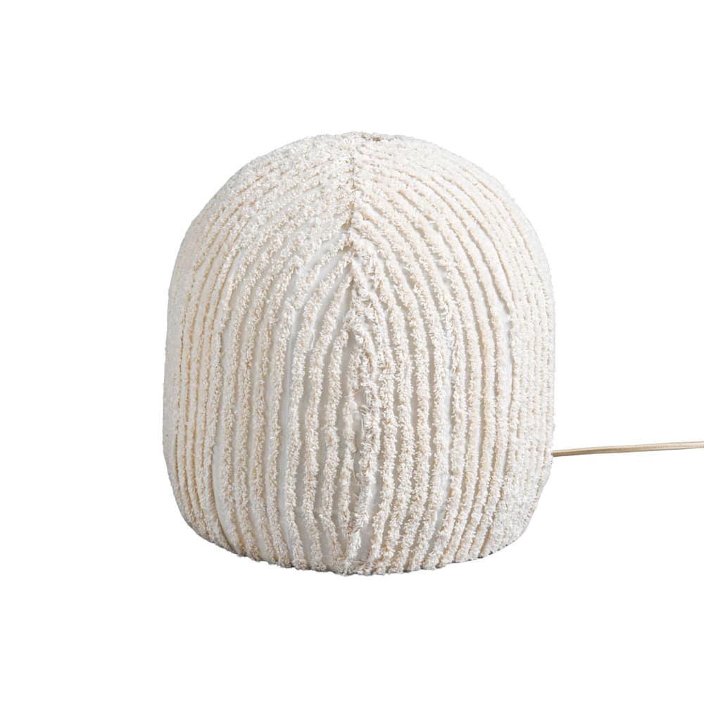 Striped White Cotton Table Lamp in 2 Sizes by BIDKhome - Image 7