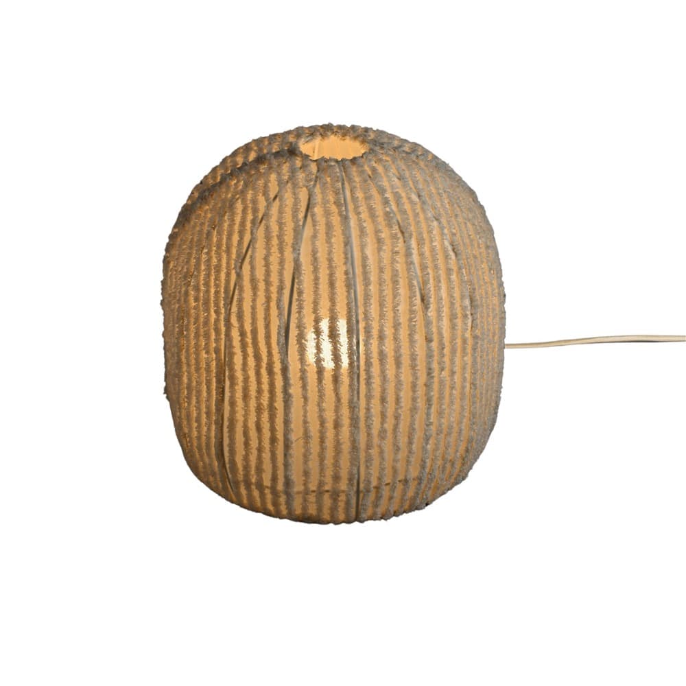Striped White Cotton Table Lamp in 2 Sizes by BIDKhome - Image 10
