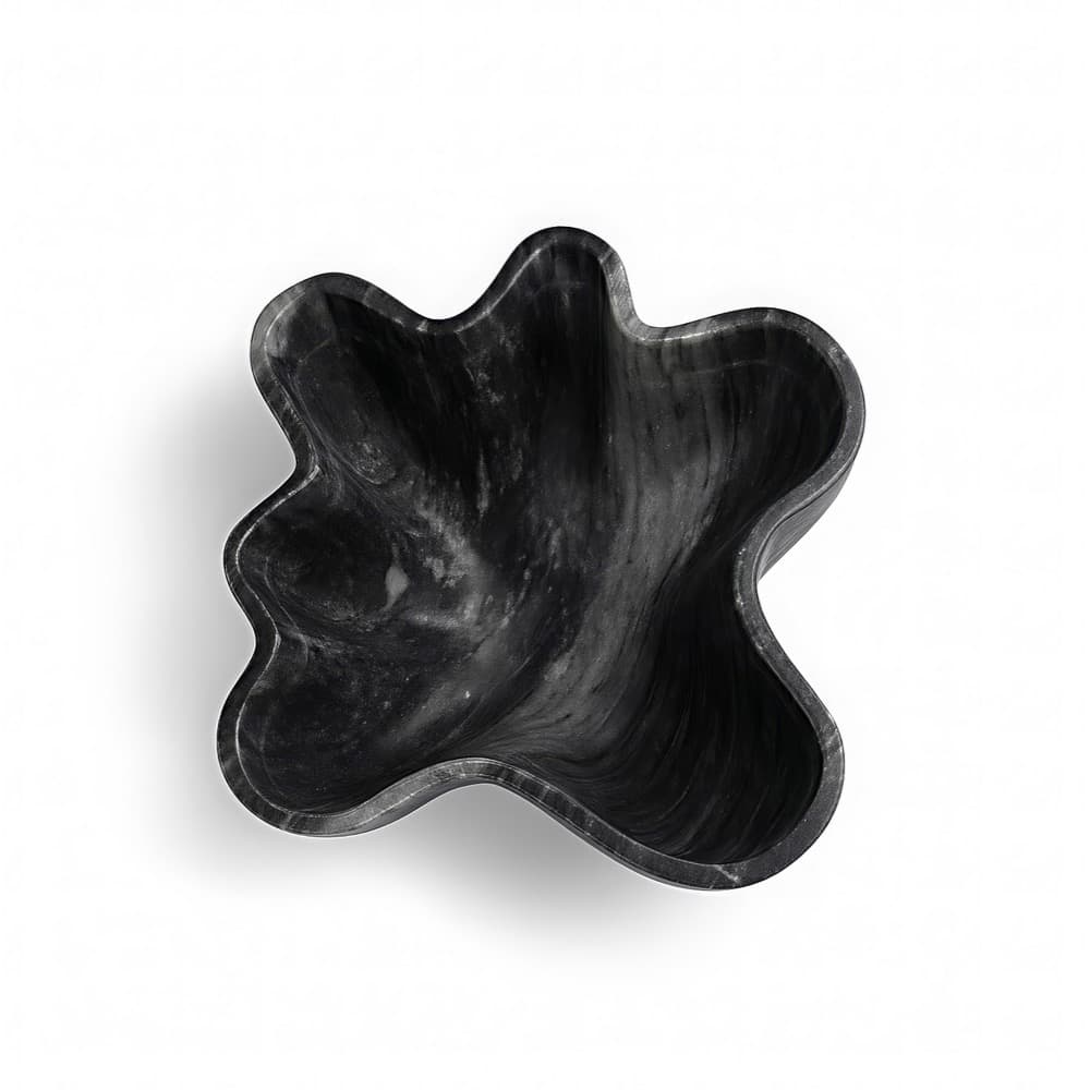 Black Marble Lotus Bowl by BIDKhome - Image 2