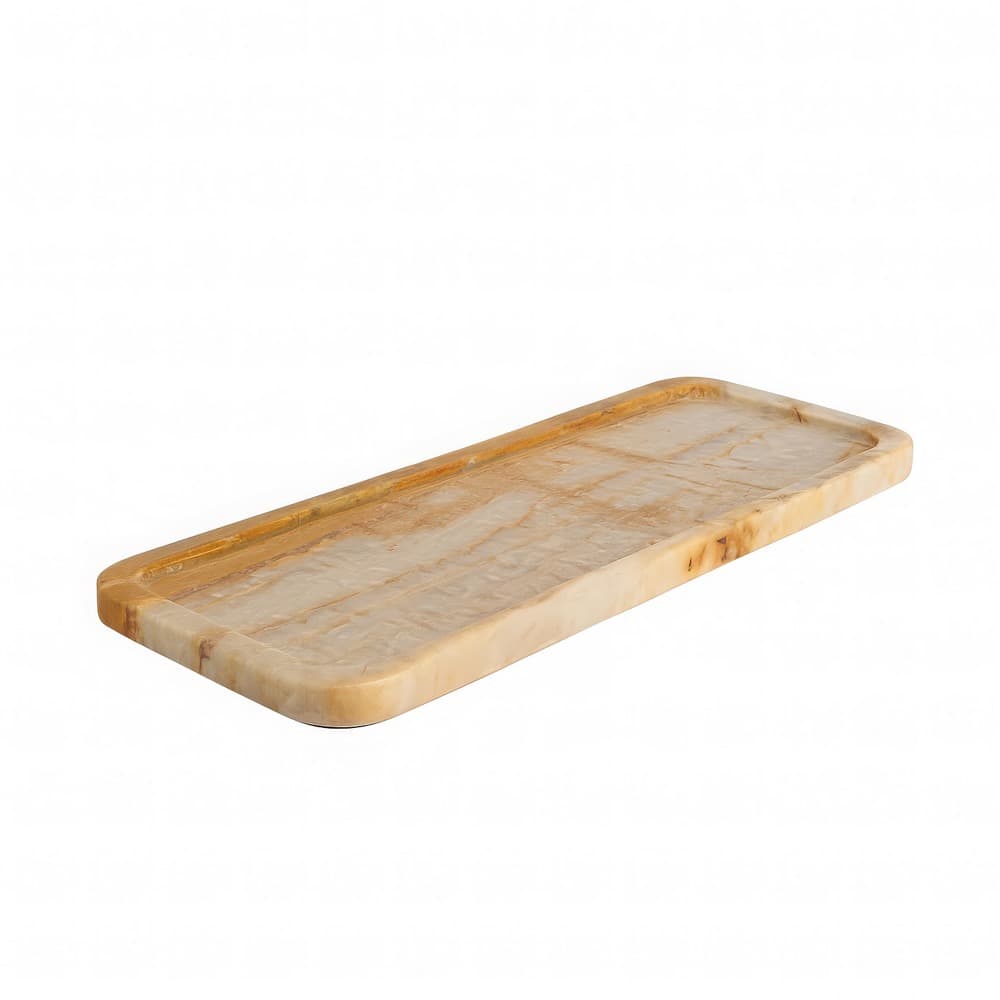 Rectangle Marble Travertine Tray by BIDKhome - Image 2
