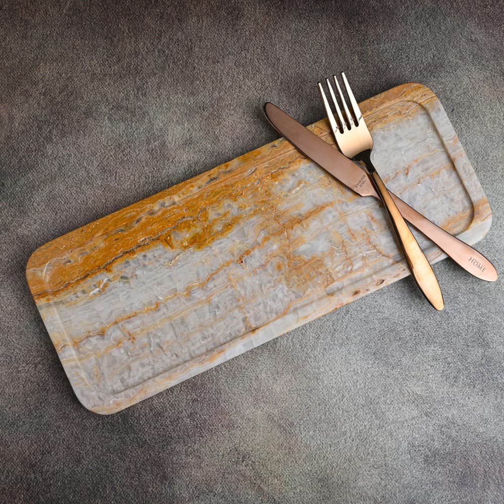 Rectangle Marble Travertine Tray by BIDKhome - Image 5