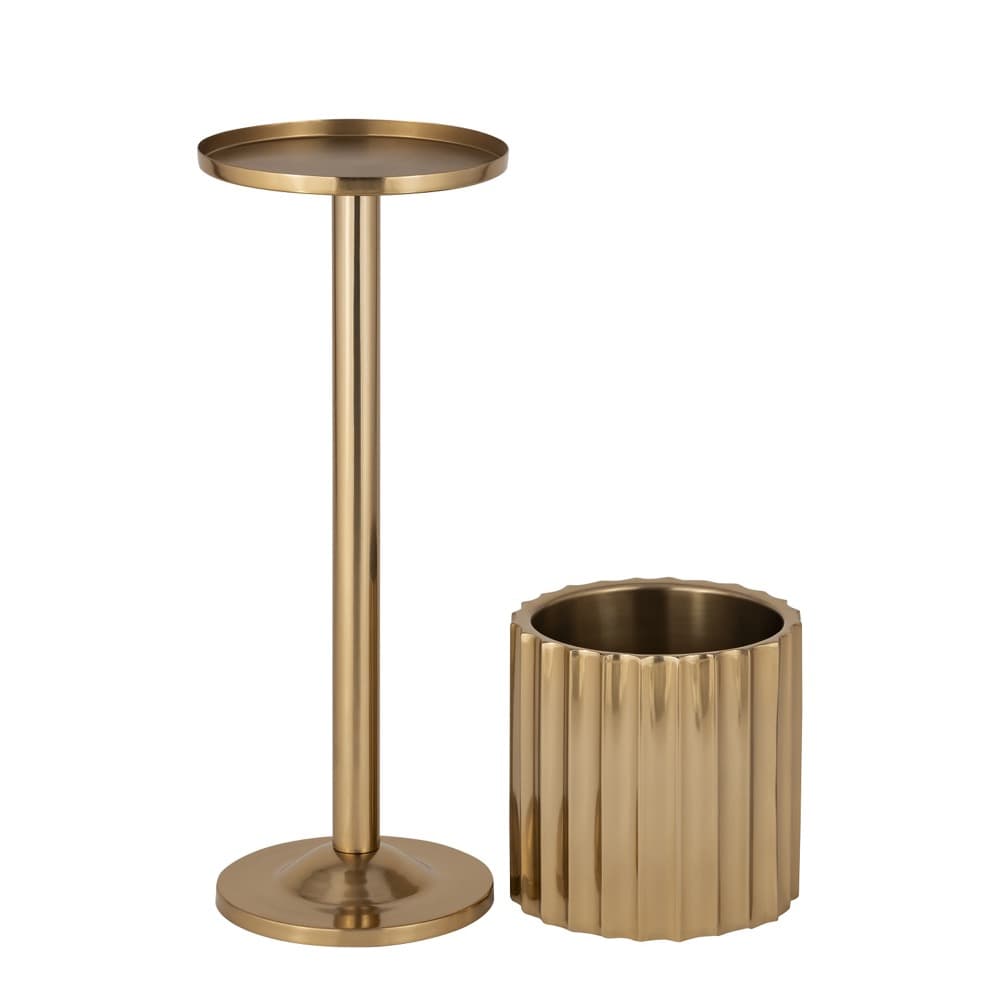 Gold Steel Double-Wall Ice Bucket in 2 Sizes by BIDKhome - Image 13