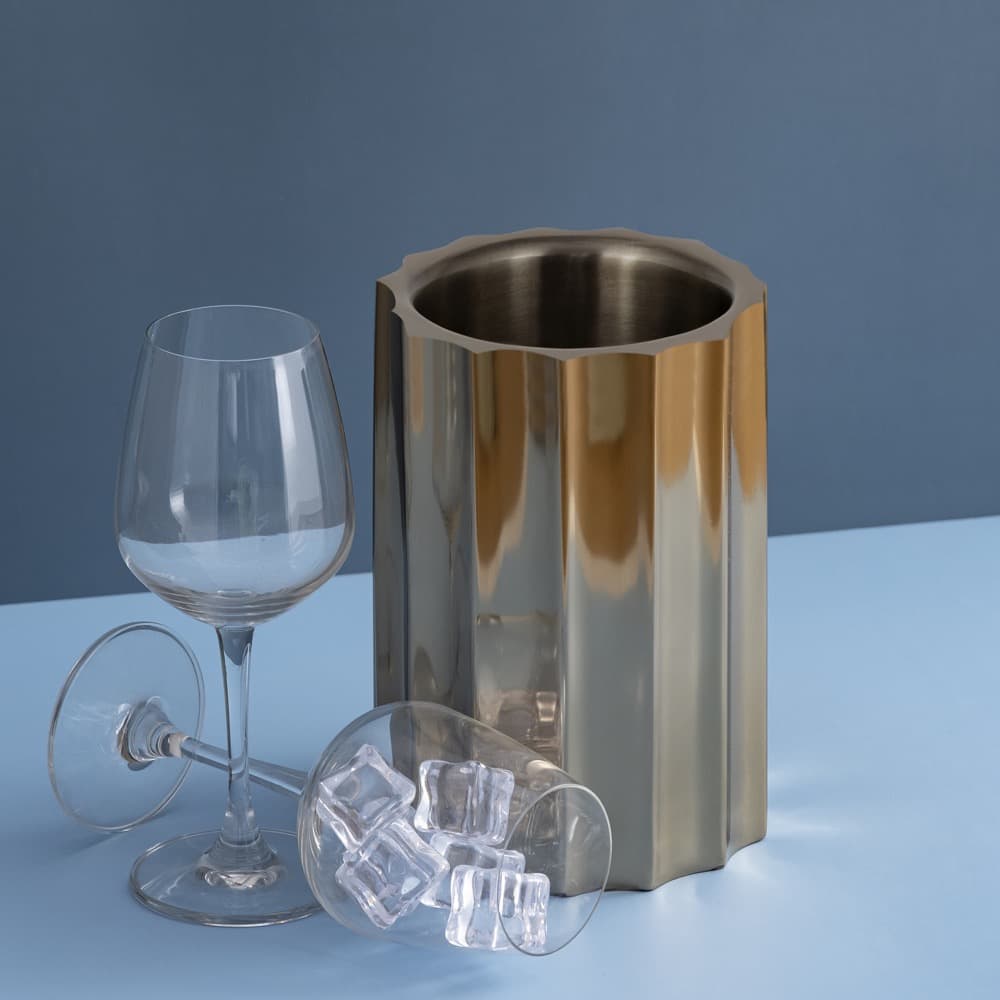 Gold Steel Double-Wall Ice Bucket in 2 Sizes by BIDKhome - Image 27