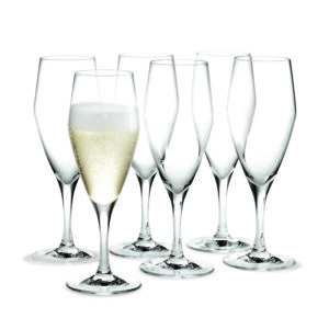 Perfection Champagne GlassClear 6 Pcs H: 7.7" Ø: 2.8" 7.8 oz by Holmegaard