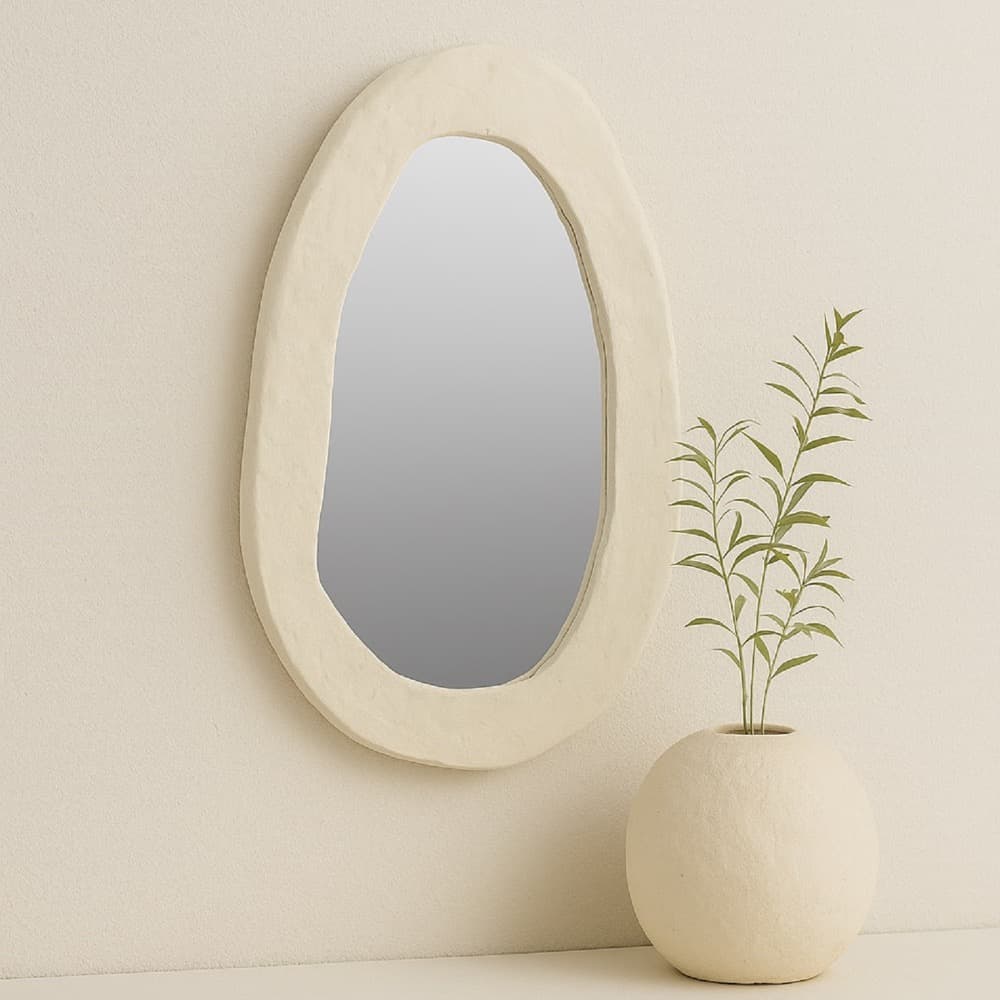 Paper Mache Oval Mirror in 2 Sizes by BIDKhome - Image 12