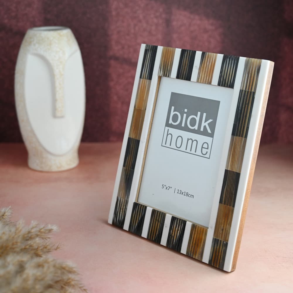 White & Yellow Resin Horn Picture Frames in 3 Sizes by BIDKhome - Image 7