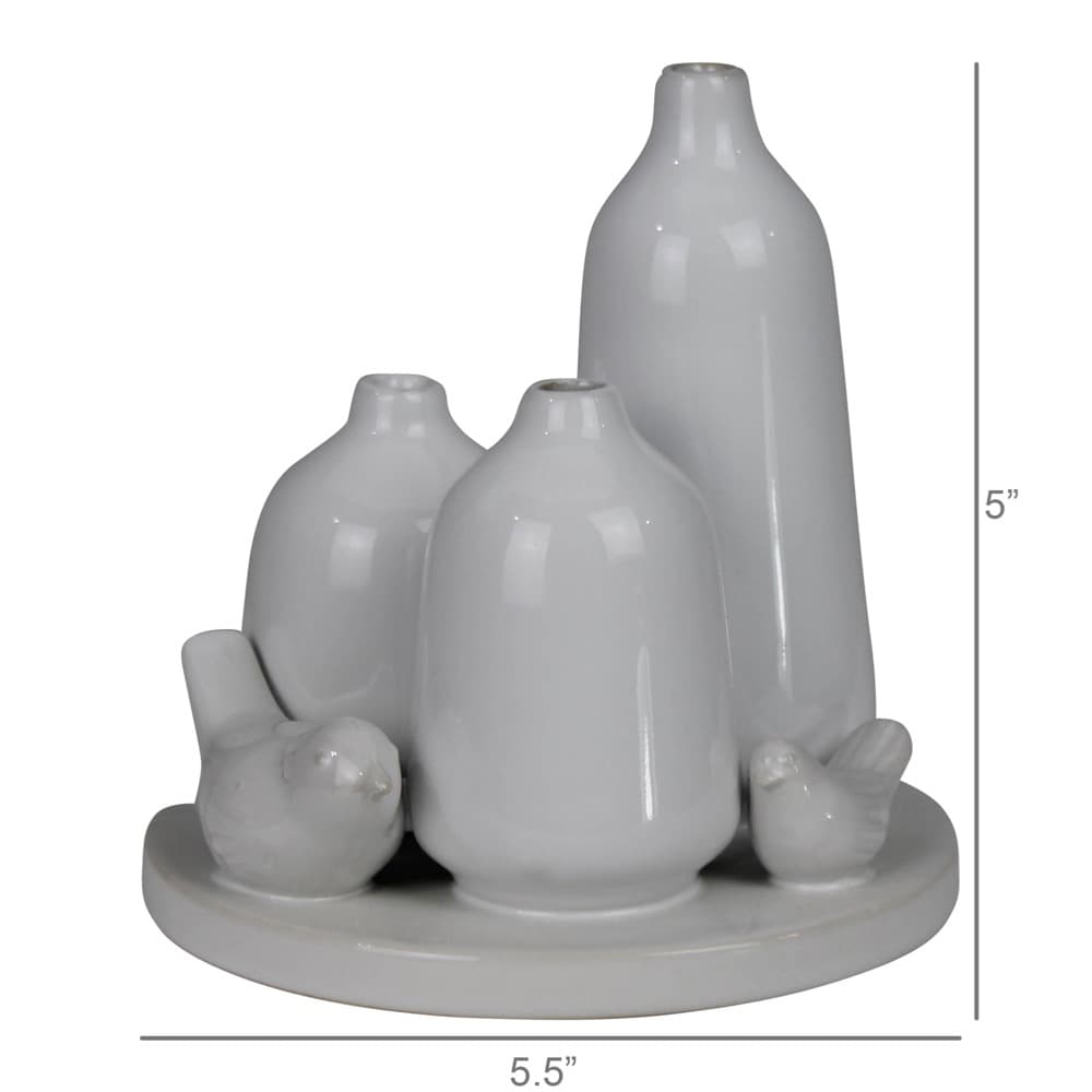Vase Trio with Two Birds by HomArt - Image 3