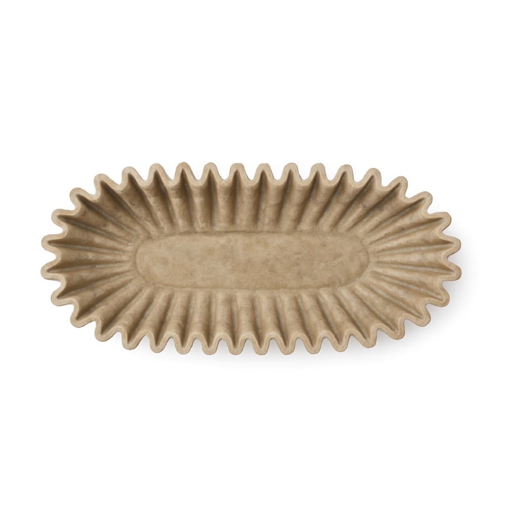 Brown Marble Ruffled Oval Bowl by BIDKhome - Image 3