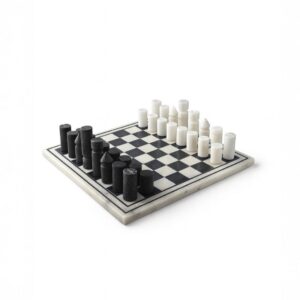 White & Black Marble Chess Set by BIDKhome