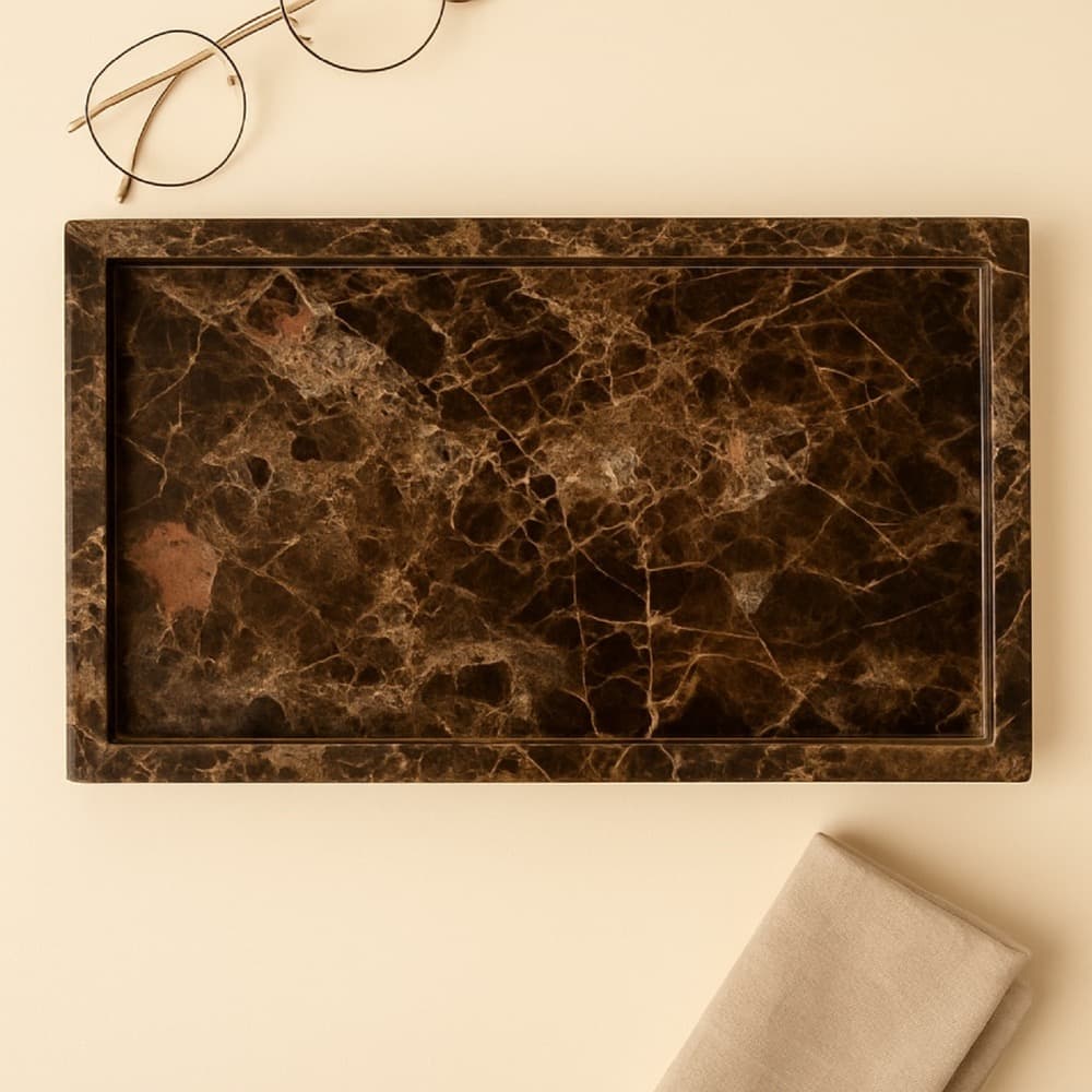 Brown Emperador Tank Trays in 2 Sizes by BIDKhome - Image 2