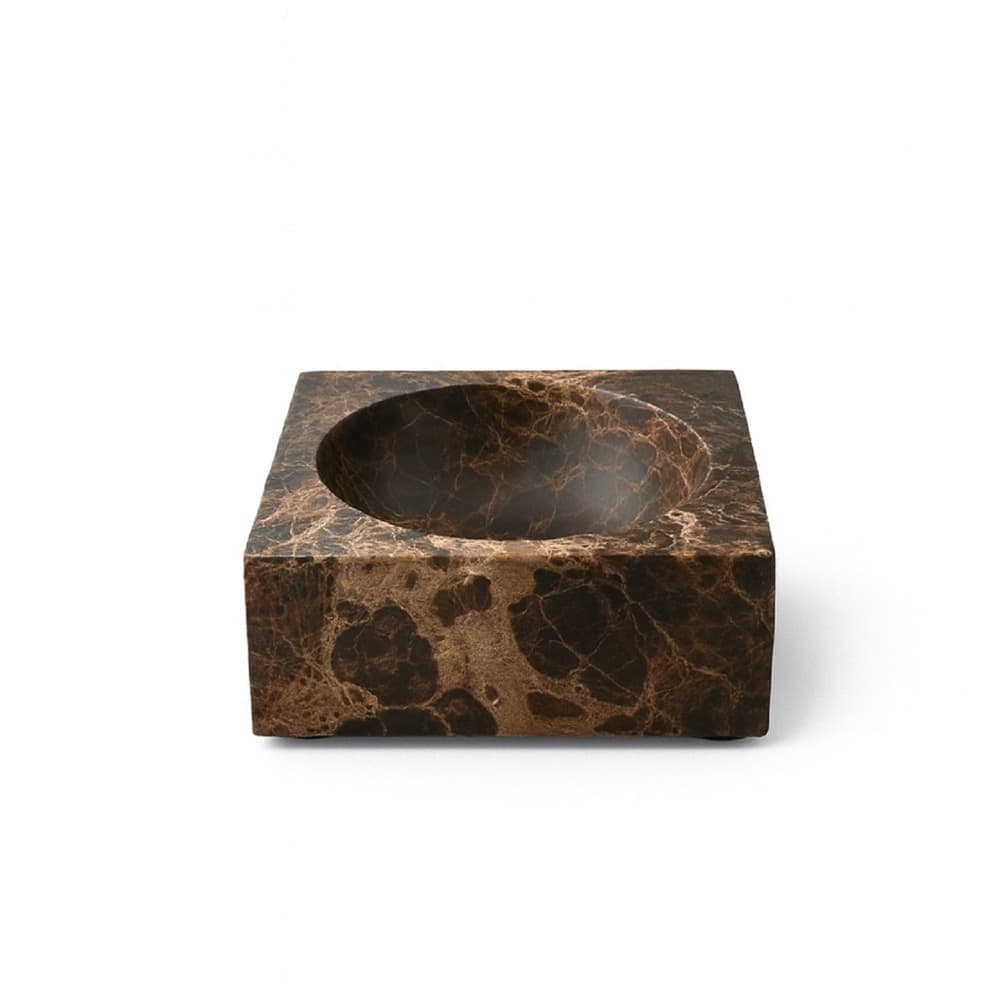 Brown Emperador Square Bowls in 2 Sizes by BIDKhome