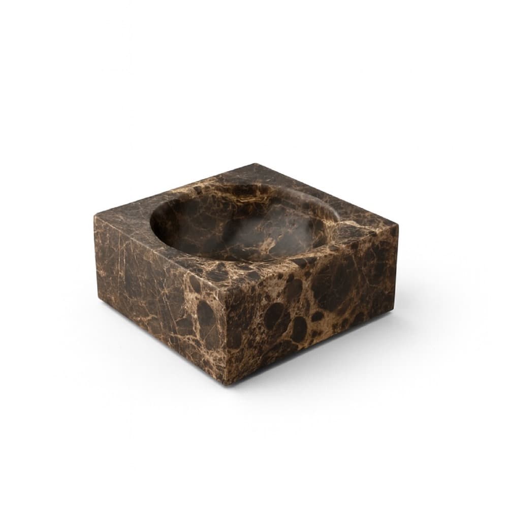 Brown Emperador Square Bowls in 2 Sizes by BIDKhome - Image 2