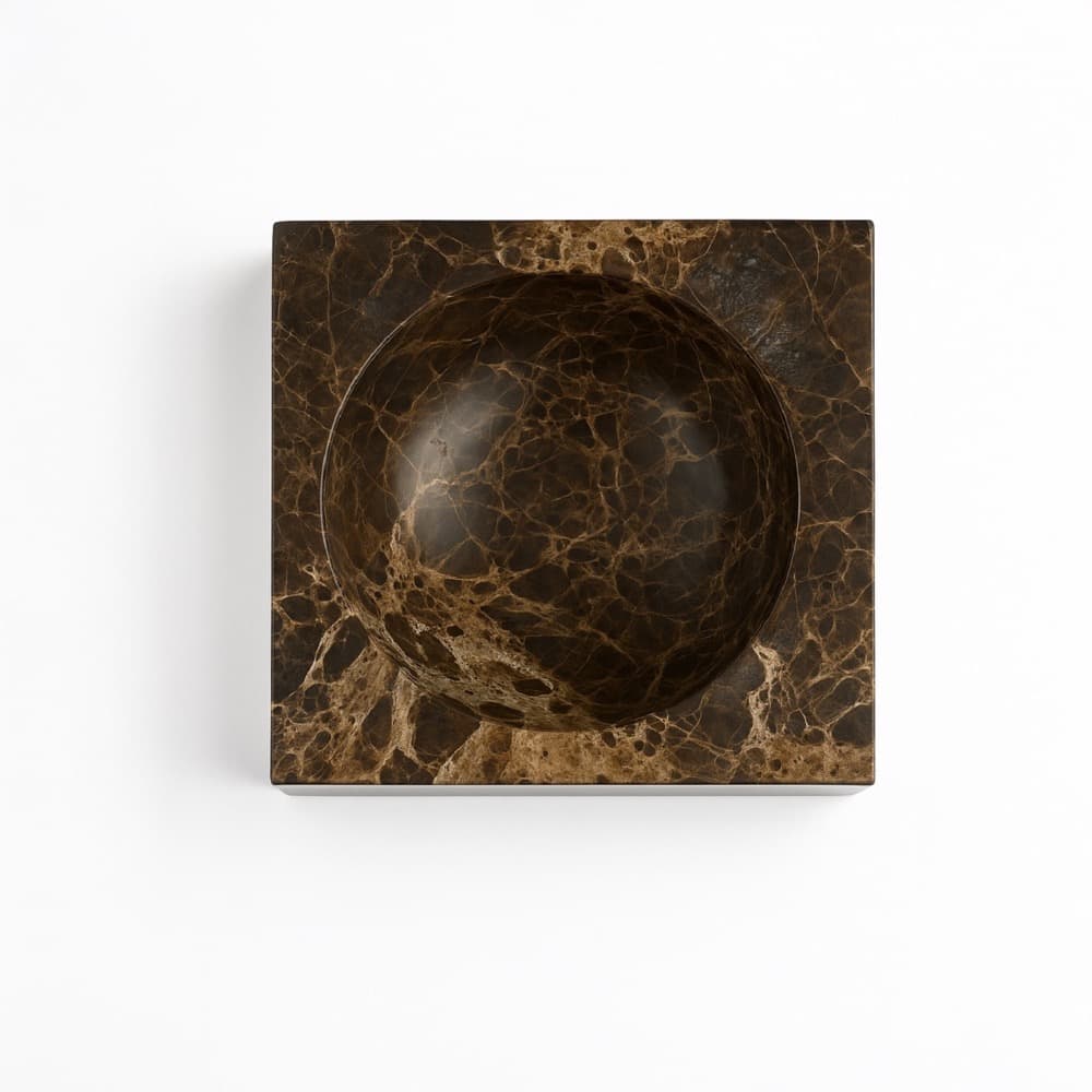 Brown Emperador Square Bowls in 2 Sizes by BIDKhome - Image 3