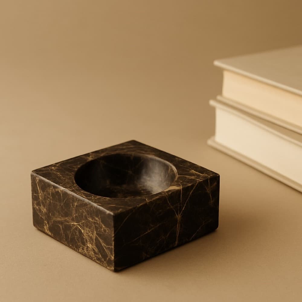 Brown Emperador Square Bowls in 2 Sizes by BIDKhome - Image 8