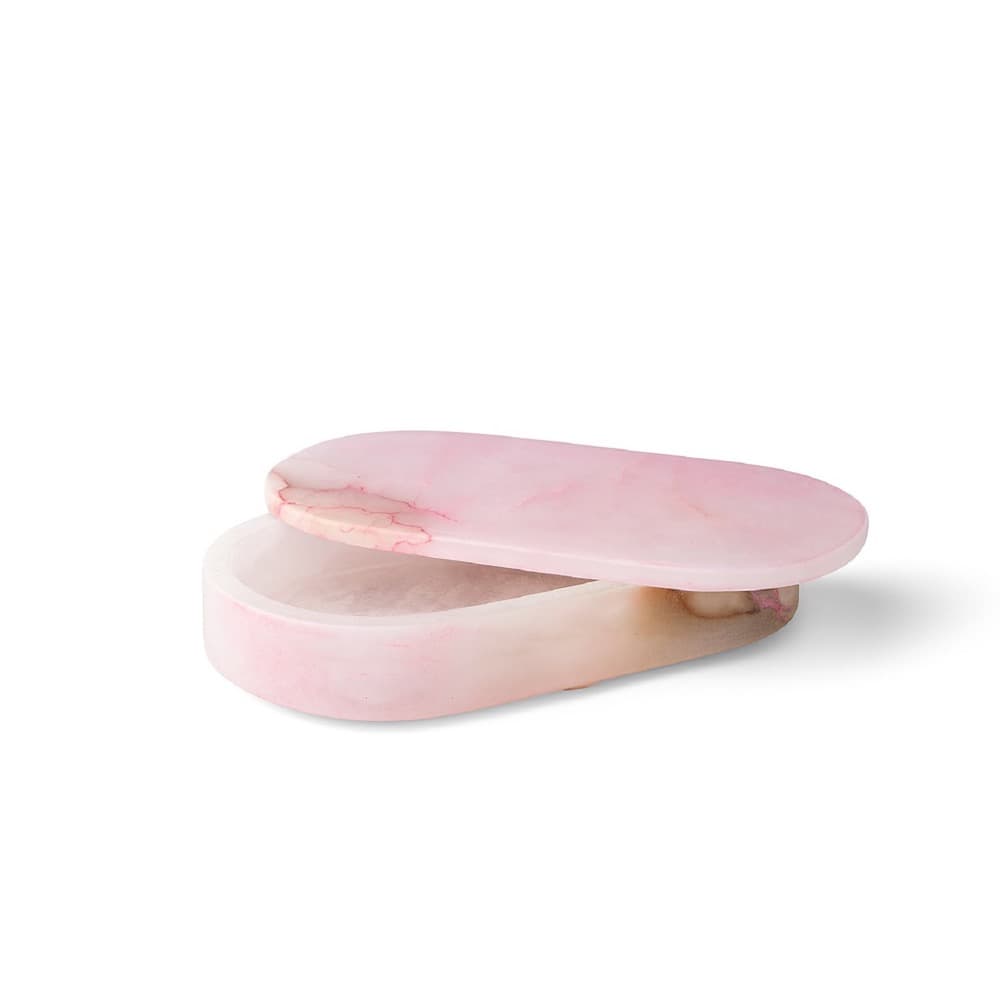 Pink Alabaster Oval Display Boxes in 3 Sizes by BIDKhome - Image 2