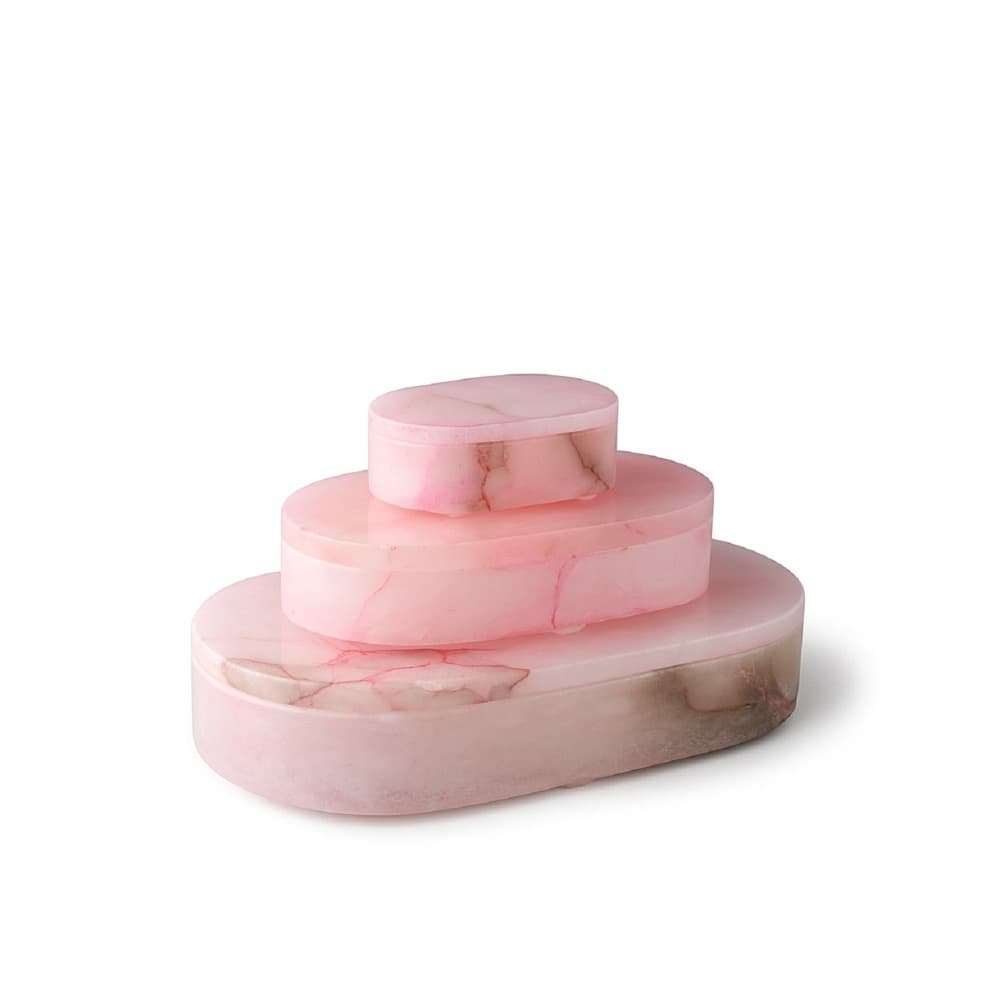 Pink Alabaster Oval Display Boxes in 3 Sizes by BIDKhome - Image 3