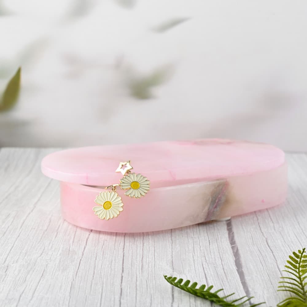 Pink Alabaster Oval Display Boxes in 3 Sizes by BIDKhome - Image 4