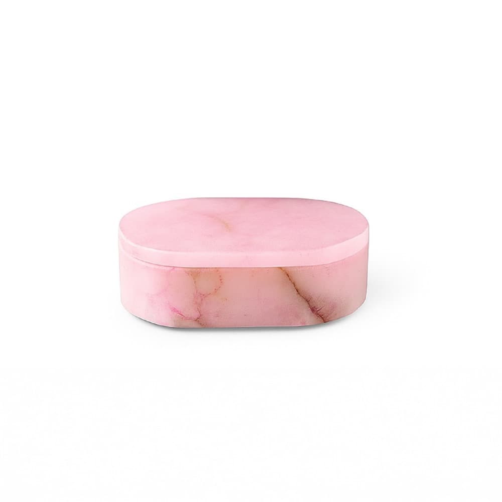 Pink Alabaster Oval Display Boxes in 3 Sizes by BIDKhome - Image 11