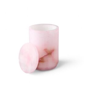 Pink Alabaster Canisters with Lids in 2 Sizes by BIDKhome