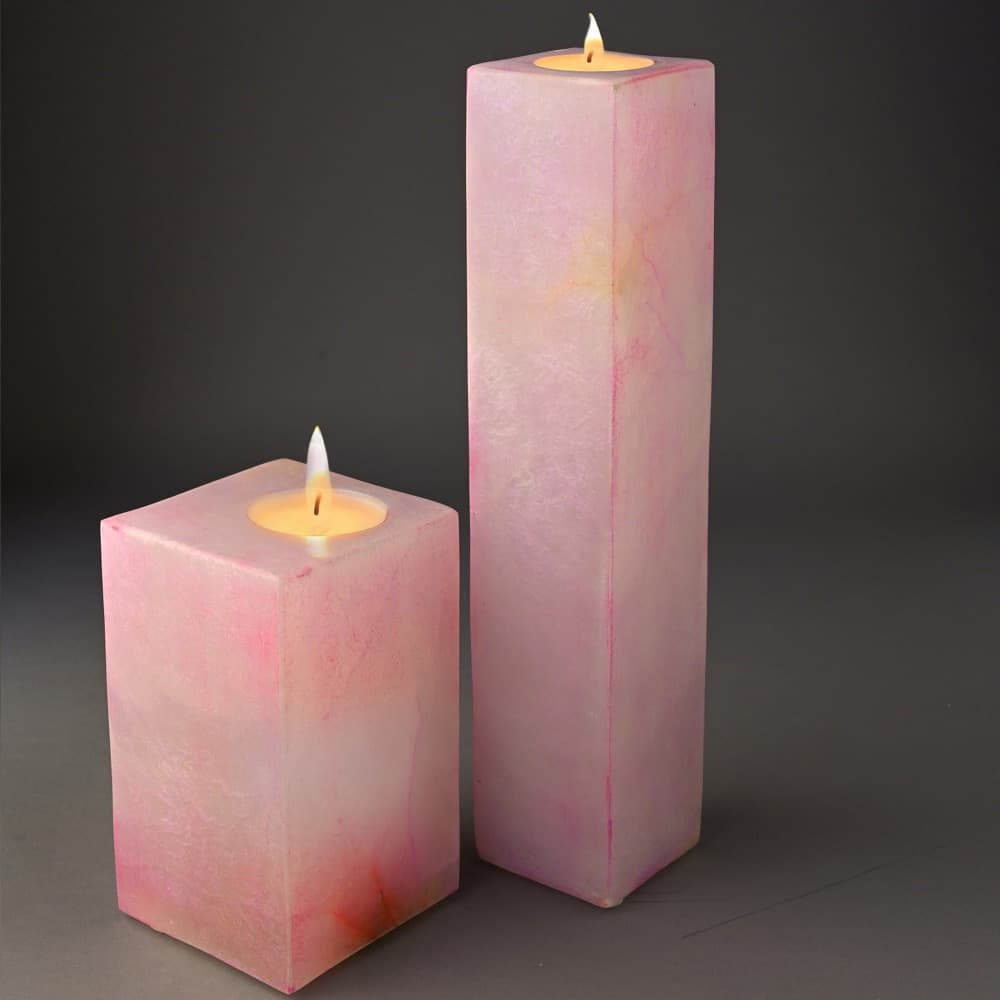 Pink Alabaster Tea Light Holders in 2 Sizes by BIDKhome - Image 9