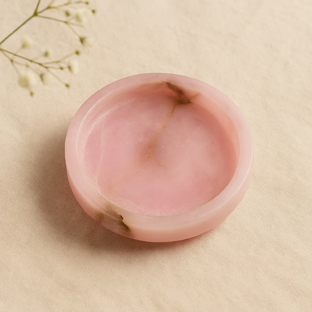 Pink Alabaster Round Trays in 3 Sizes by BIDKhome - Image 12