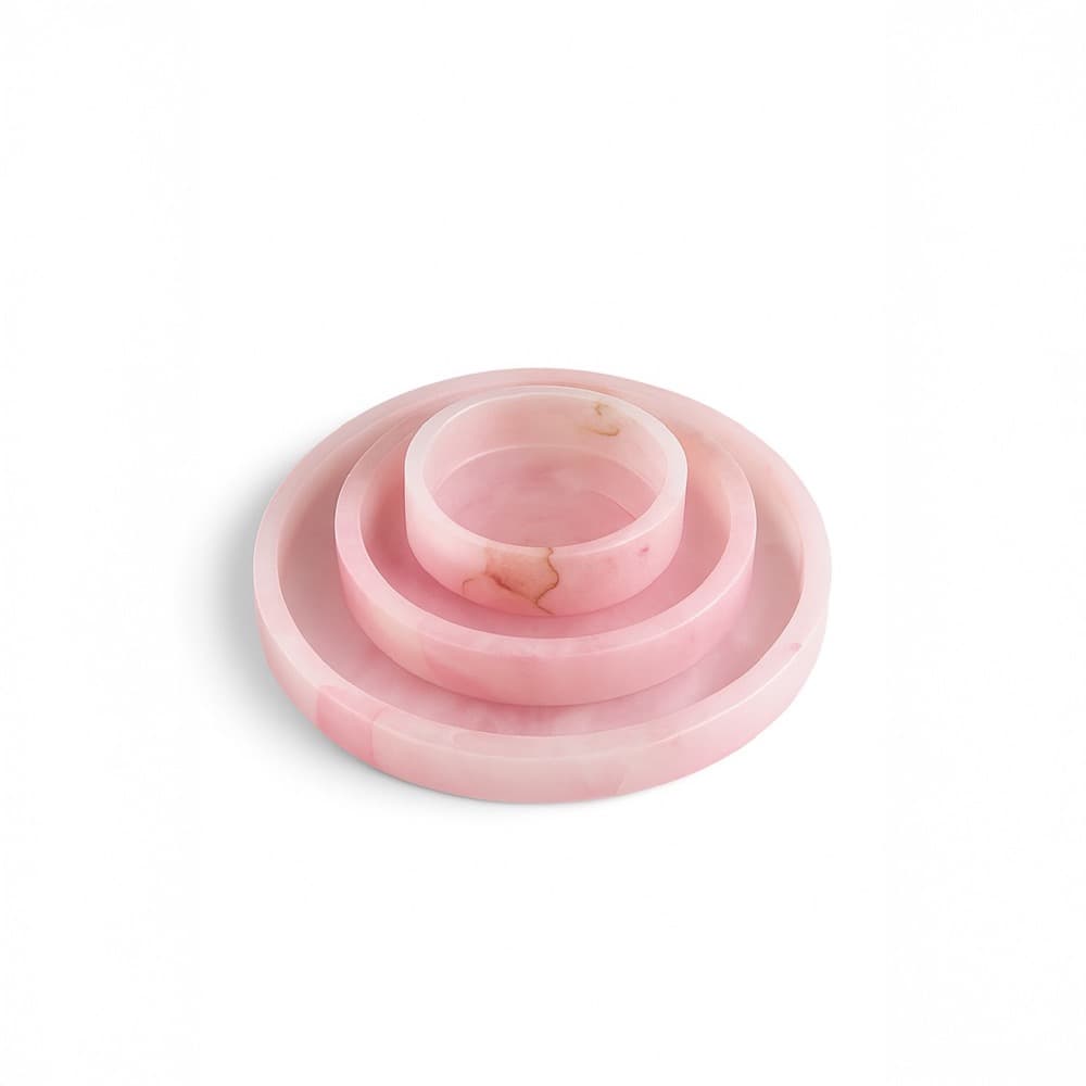 Pink Alabaster Round Trays in 3 Sizes by BIDKhome - Image 13